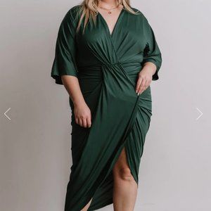 Baltic Born Mimi Midi Dress | Hunter Green - 3XL